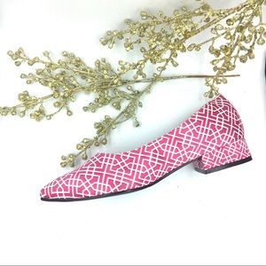 LAST PAIR - Pink Satin Print Shoes Indie Designer